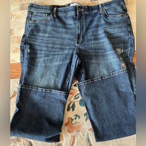 🆕 24W Jeans 👖 stretchy mid Rise elastic waistband 5 pocket bootcut Sonoma